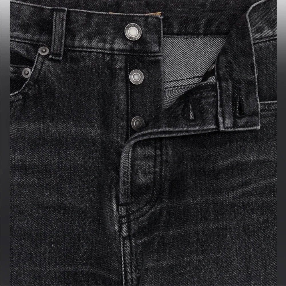 SAINT LAURENT D18 size 34 jeans slim fit skinny distressed black YSL YVES